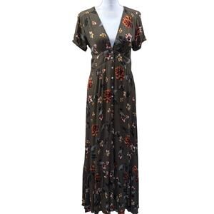 Illa Illa button front maxi dress, small, bohemian, romantic, fall style